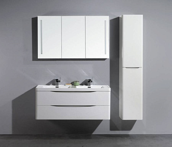 Тумба с раковиной подвесная на две чаши BelBagno ANCONA-N 120 Bianco Lucido, раковина белая Тумба с раковиной подвесная на две чаши BelBagno ANCONA-N 120 Bianco Lucido, раковина белая