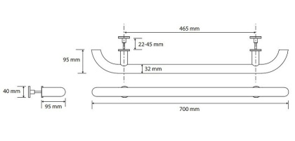 Дверная ручка Bemeta Help 301553014 Белая матовая, 700 мм