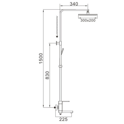Душевая система латунь хром R2636