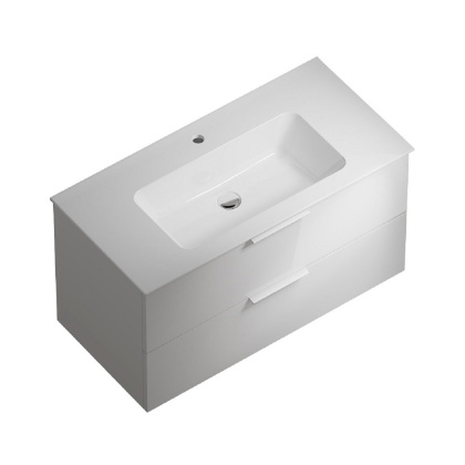 Тумба PIANO Forte подвесная с ящиками 95, белая глянцевая PI.F.95\WHT