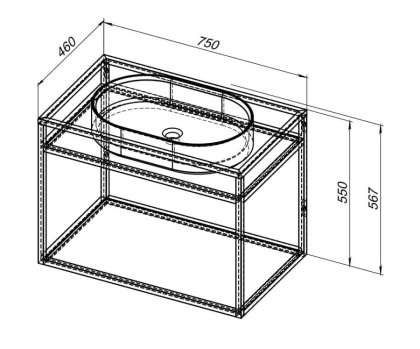Консоль под раковину Allen Brau Liberty 75 1.33001.BB черный браш
