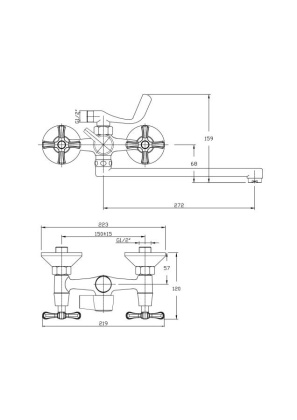 Смеситель для ванны с длинным поворотным изливом RUSH Bianki (BI7650-51) Смеситель для ванны с длинным поворотным изливом RUSH Bianki (BI7650-51)