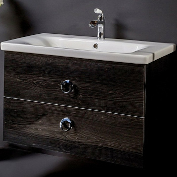 Тумба 80см*43,5 BLACK WOOD (керам.моноблок) 830-080-BW Boheme